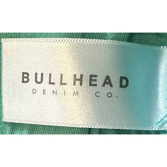 Bullhead Jean Shorts Cut Offs Women Size 5 Green Low Rise Stretch Denim Frayed - Picture 8 of 11